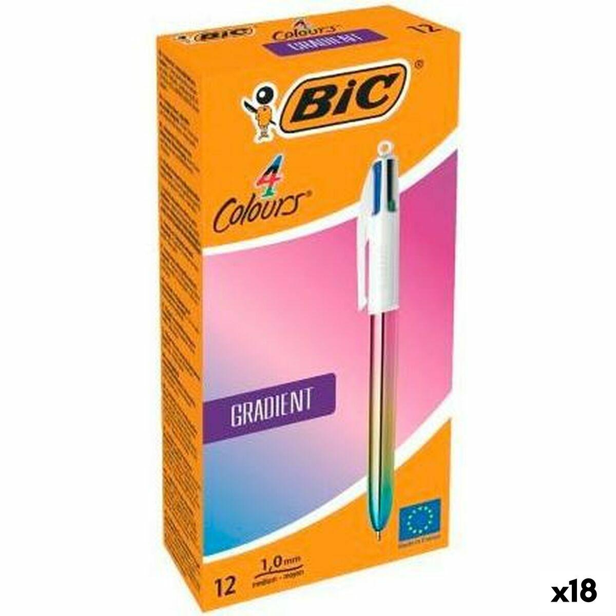 Bic 4 Colours Gradient kuglepen-sæt, multifarve, 0,32 mm - 18 enheder (12 dele)