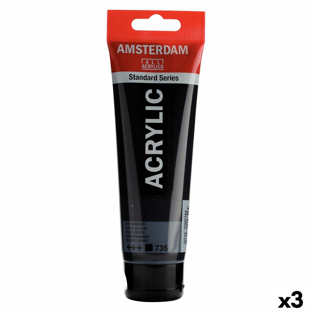 Talens Amsterdam akrylmaling - Sort 120 ml (3-pak)