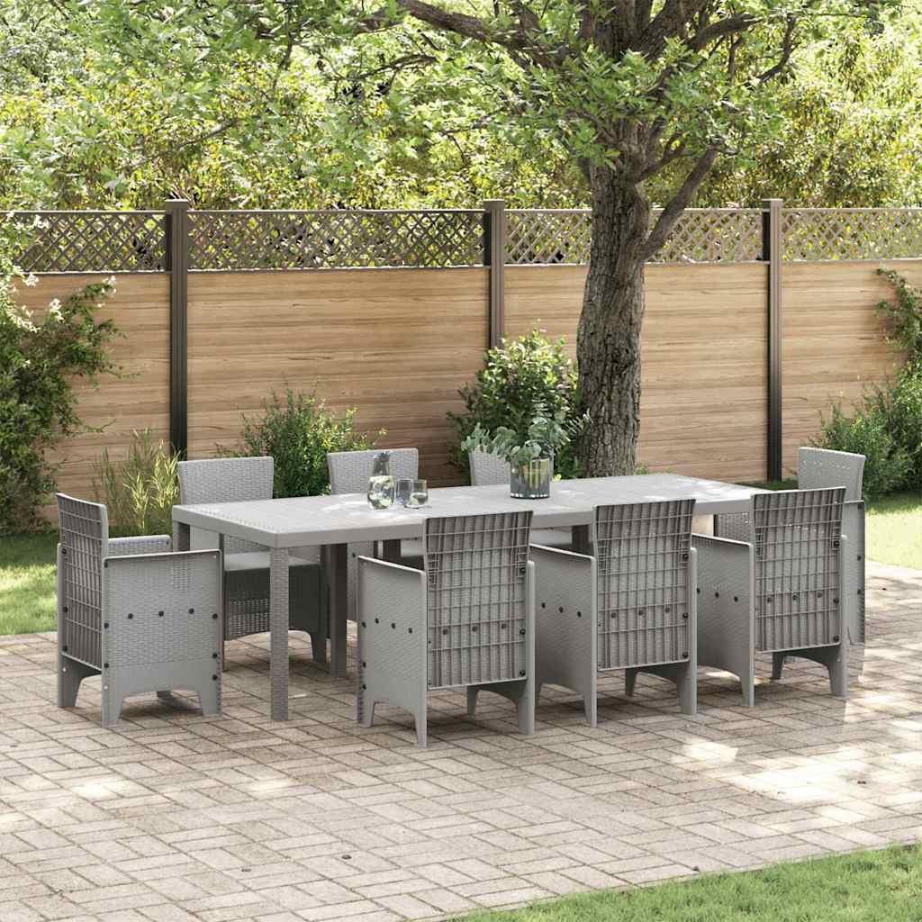 Havemøbel bord i lysegrå polyrattan 250 x 100 x 73 cm