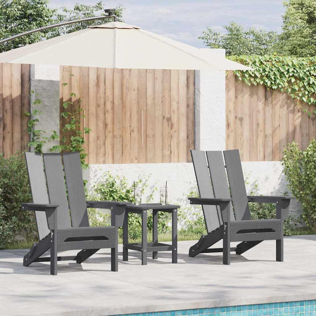 Havemøbler til lounge 3 stk Lysegrå 38 x 38 x 46cm Plastik billede