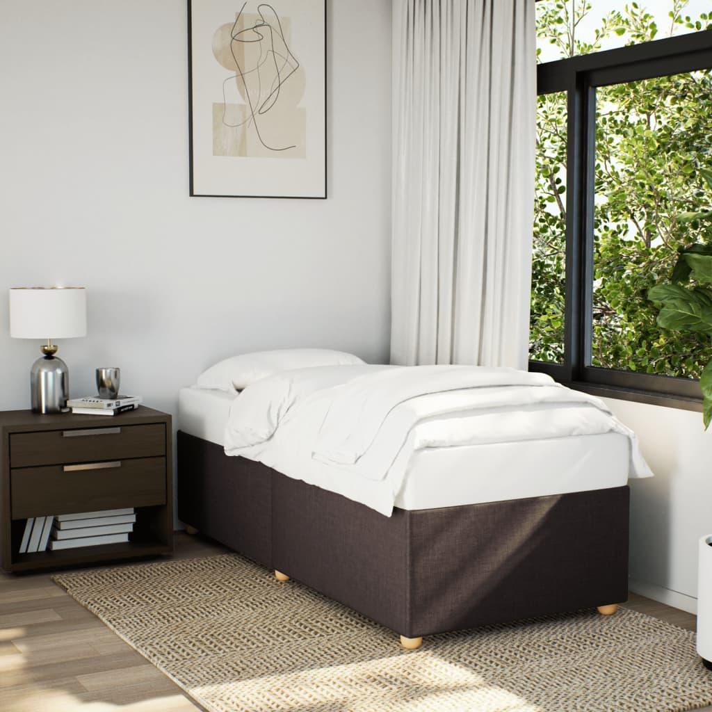 Sengeramme uden madras - mørkebrun stof 80 x 200 cm billede