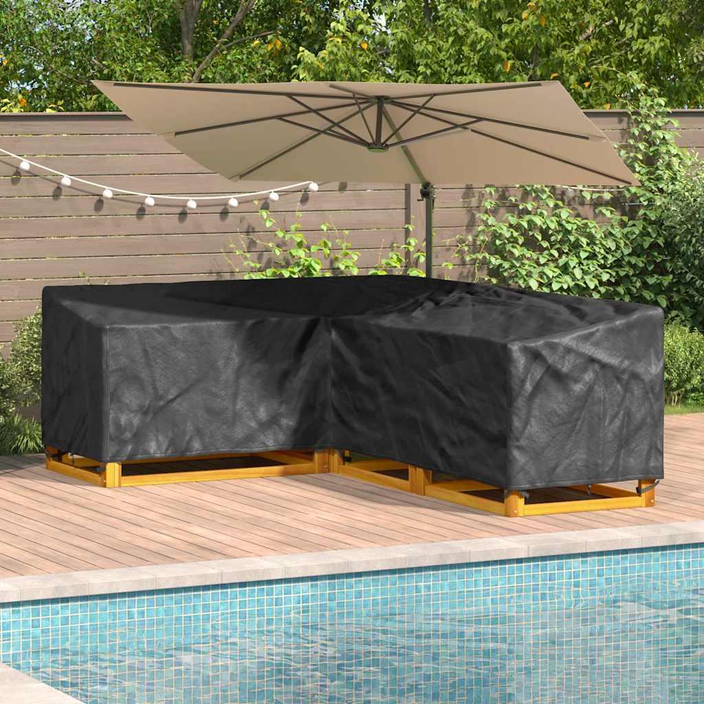 Overtræk til havemøbler Sort 260 x 210 x 80 cm 420D Oxford Stof billede