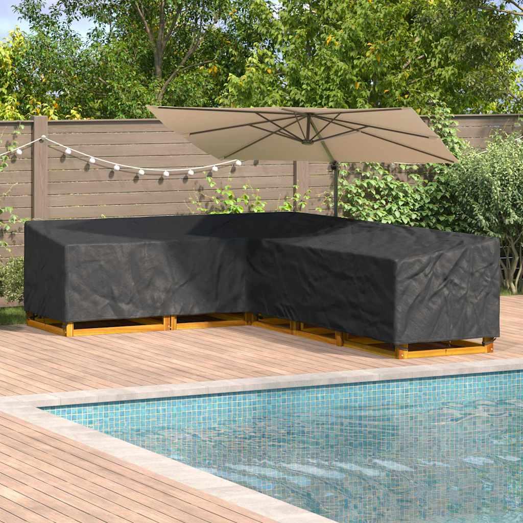 Overtræk til havemøbler Sort 355 x 275 x 80 cm 600D Oxford Stof billede