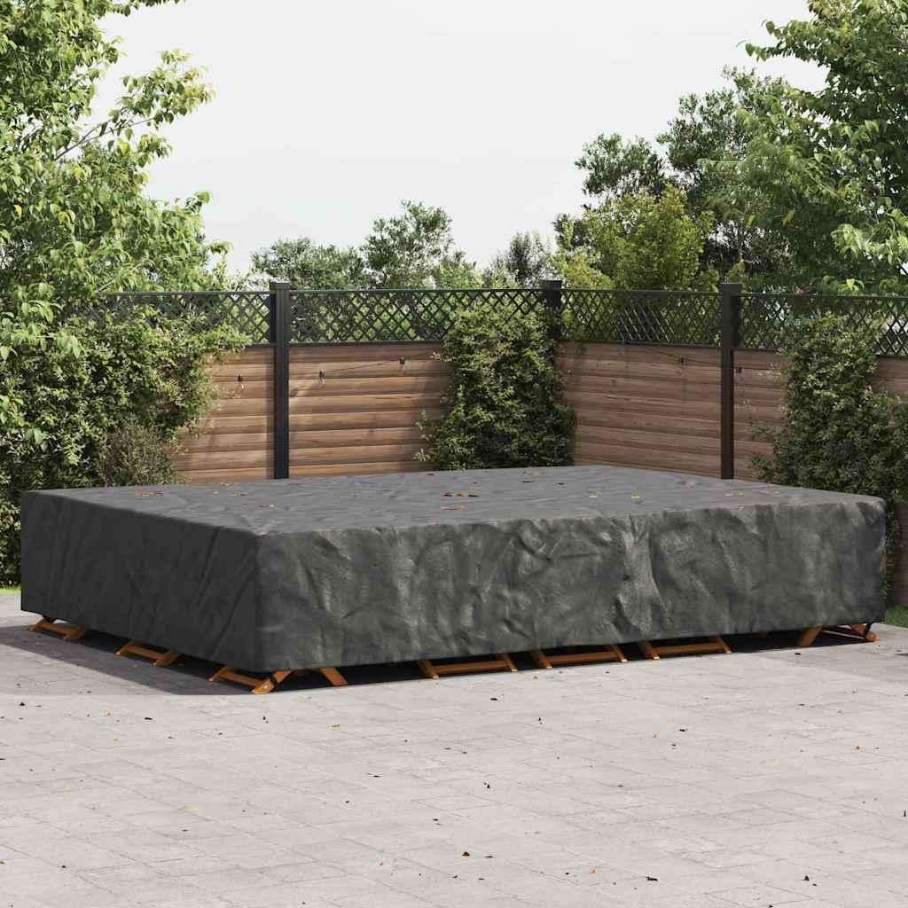 Overtræk til havemøbler Sort 350 x 260 x 90 cm 210D billede