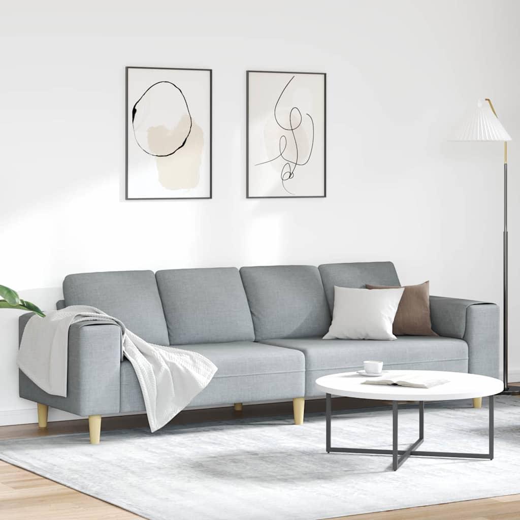 Sofa Sæt Lysegrå Stof billede