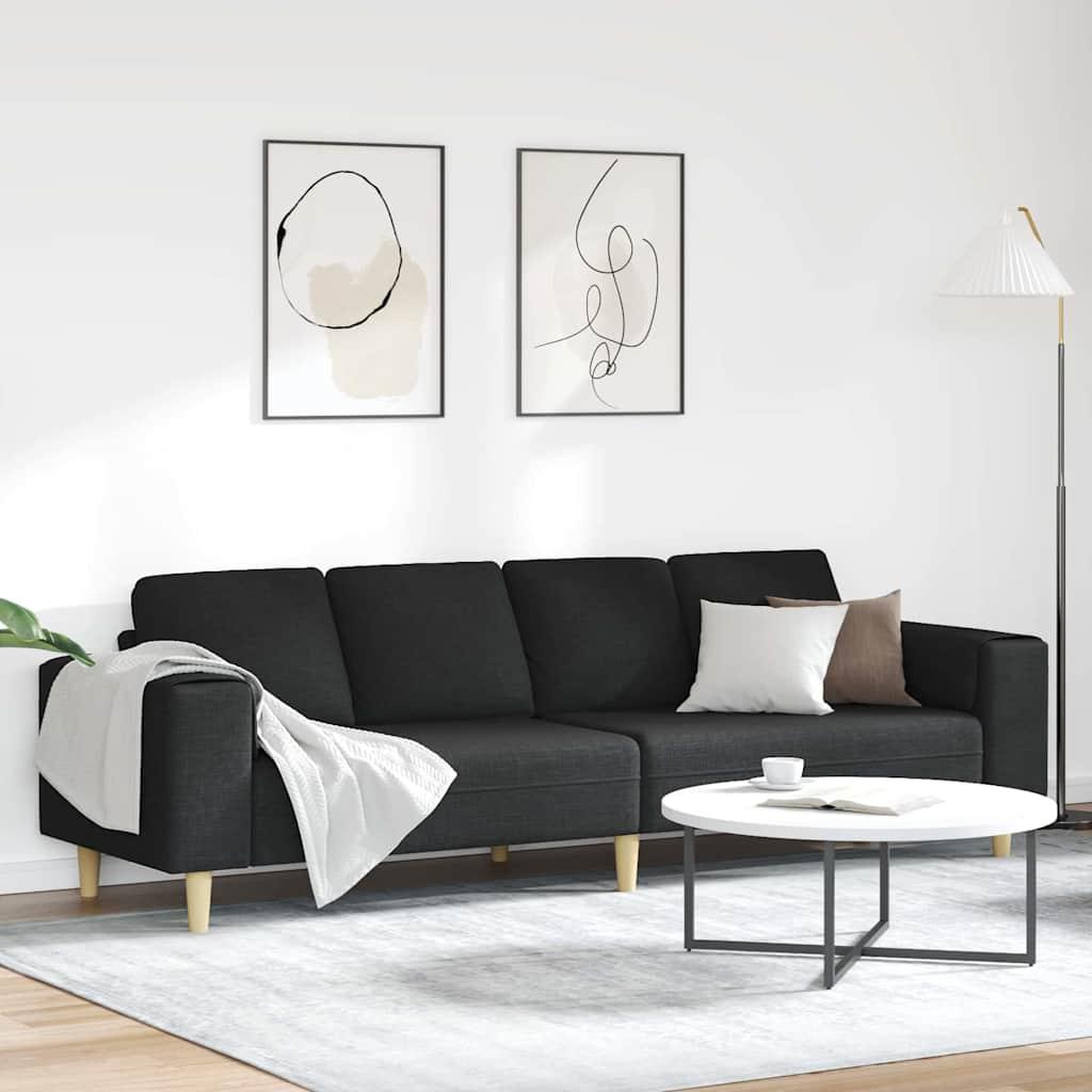 Sofa Sæt Sort Stof billede