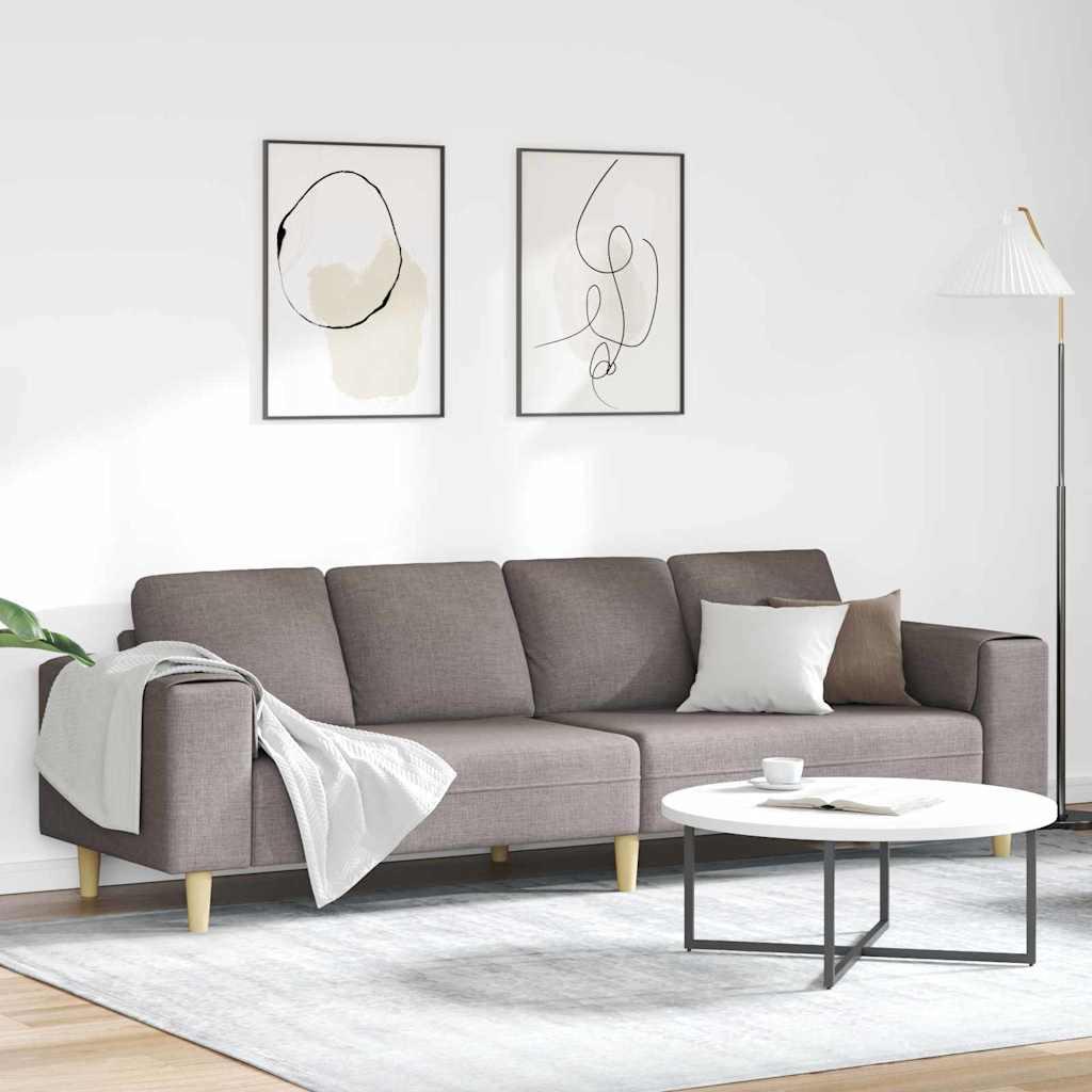 Stuesofa gråbrun 250 × 77 × 76 cm - polyester, 4-personers billede