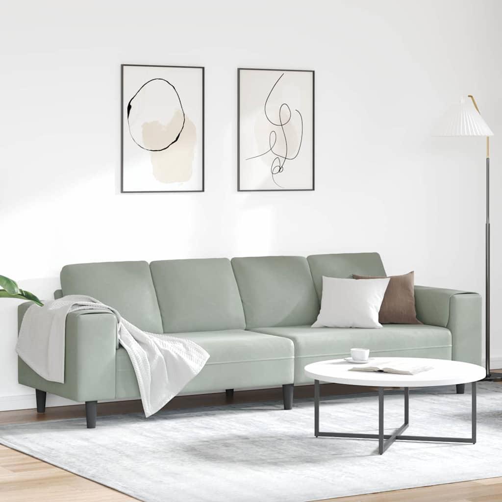 Sofa Sæt Lysegrå Fløjl billede