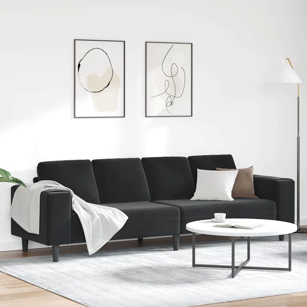 Sofa Sæt Sort Fløjl billede
