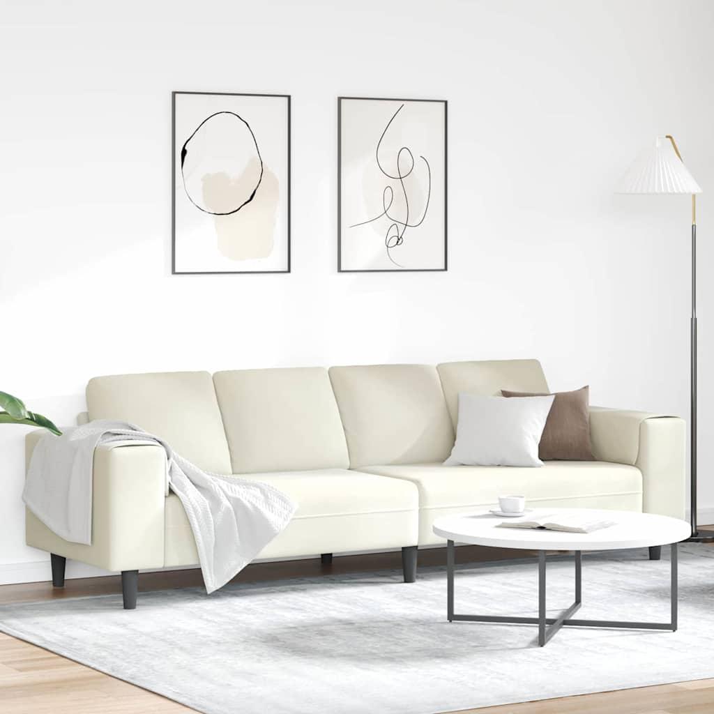 Stuesofa i creme - 4-personers, 250 × 77 × 76 cm billede