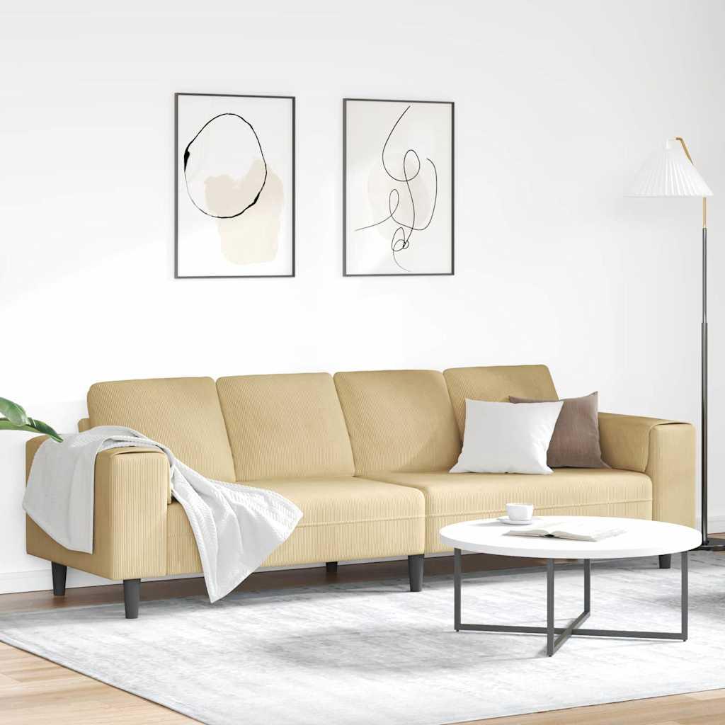 Stof sofa med pude Grågrøn 208 cm Corduroy stof billede