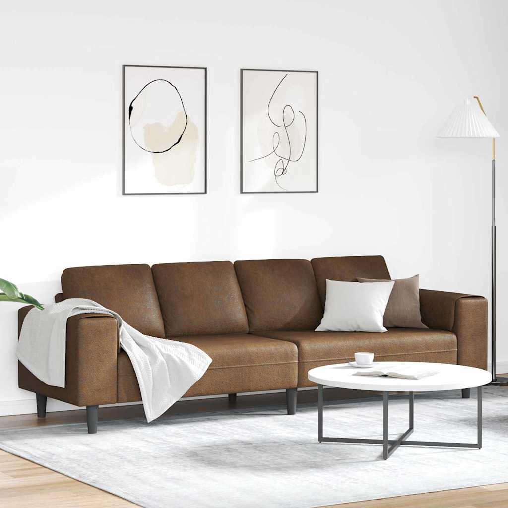 Stuesofa 4-personers - brun 250 × 77 × 76 cm