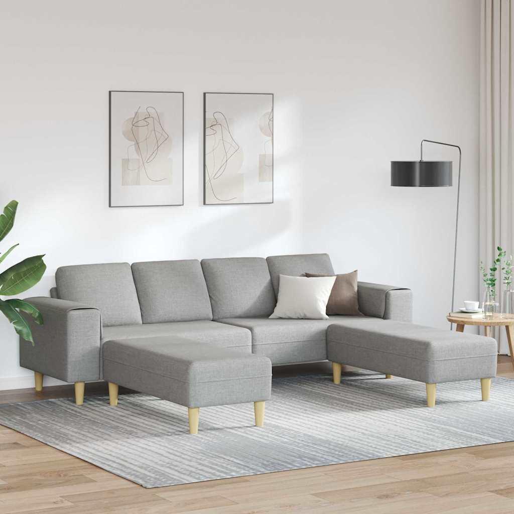 Sofa Sæt 3 Dele Sky Grey Stof