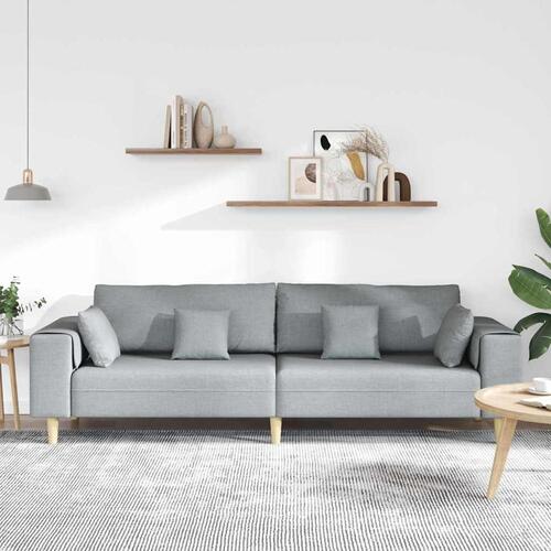 Stof sofa med pude Lysegrå 208 cm Stof
