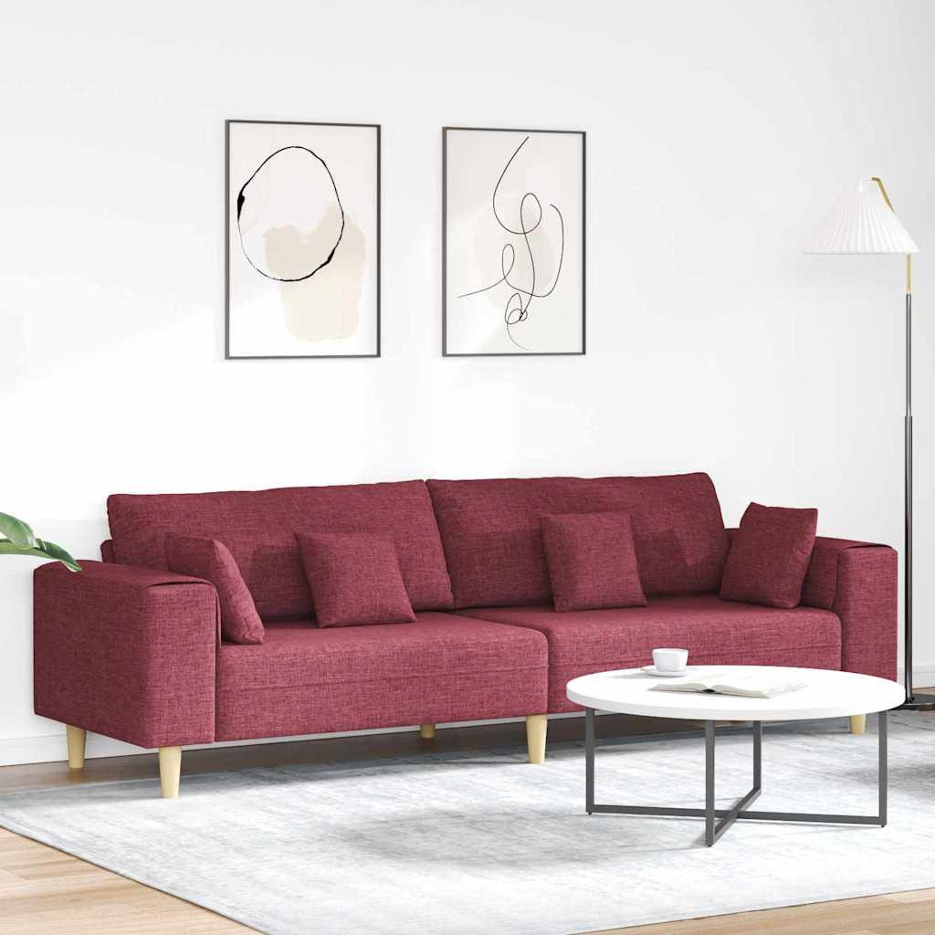 Stof sofa med pude Vinrød 208 cm Stof billede