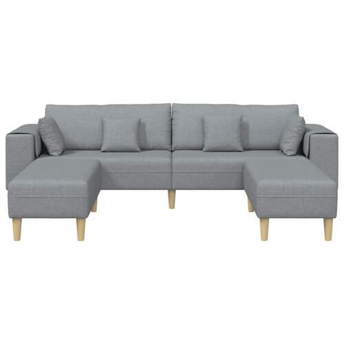 Stof sofa med pude 3 stk Lysegrå 208 cm Stof