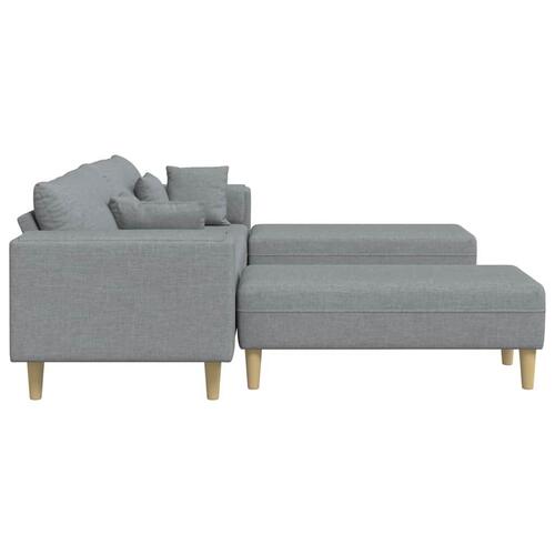 Stof sofa med pude 3 stk Lysegrå 208 cm Stof