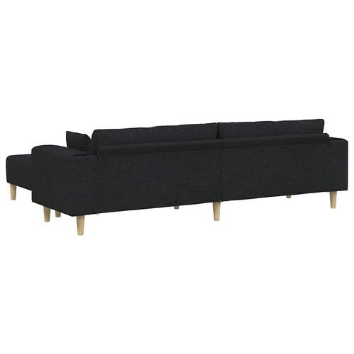 Stof sofa med pude 3 stk Sort 208 cm Stof