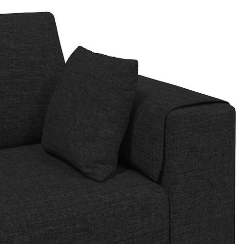 Stof sofa med pude 3 stk Sort 208 cm Stof