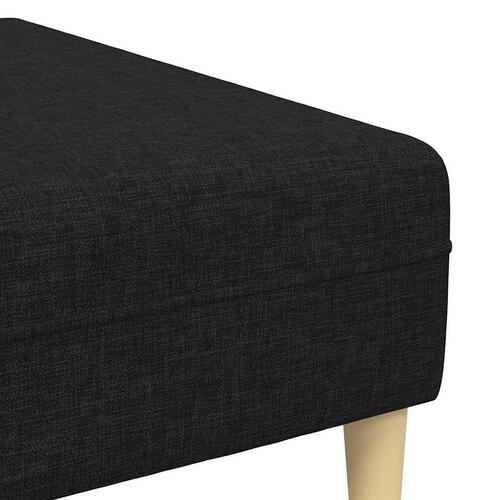 Stof sofa med pude 3 stk Sort 208 cm Stof