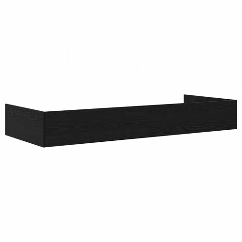 Sengestel med skuffe - sort eg 100 x 200 cm