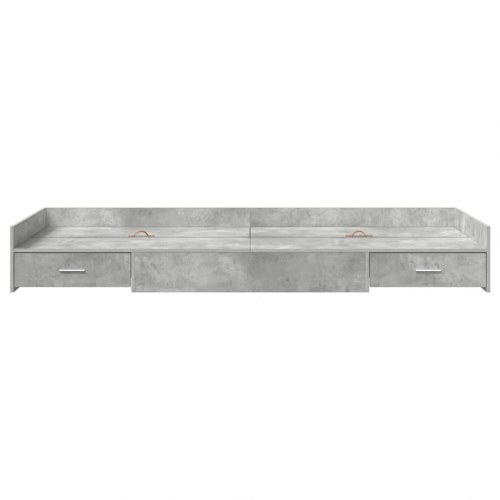 Sengestel med opbevaring - beton grå 100 x 200 cm