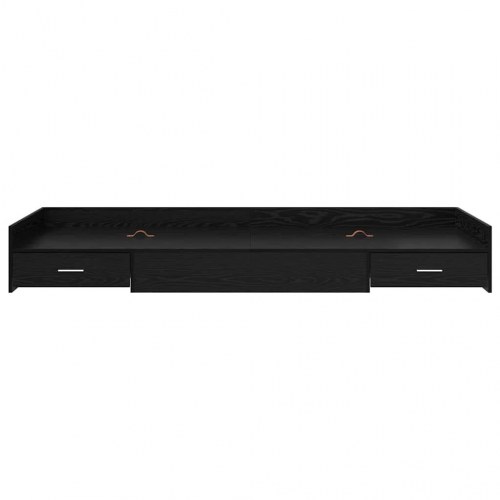 Sengestel med opbevaring sort eg 75 x 190 cm