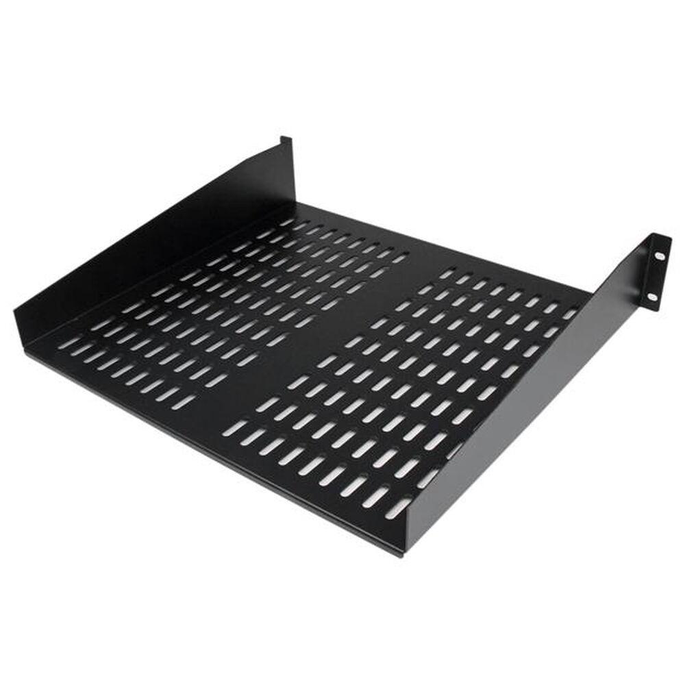 Rack hylde 2U 16" - StarTech CABSHELFV, ventileret, sort
