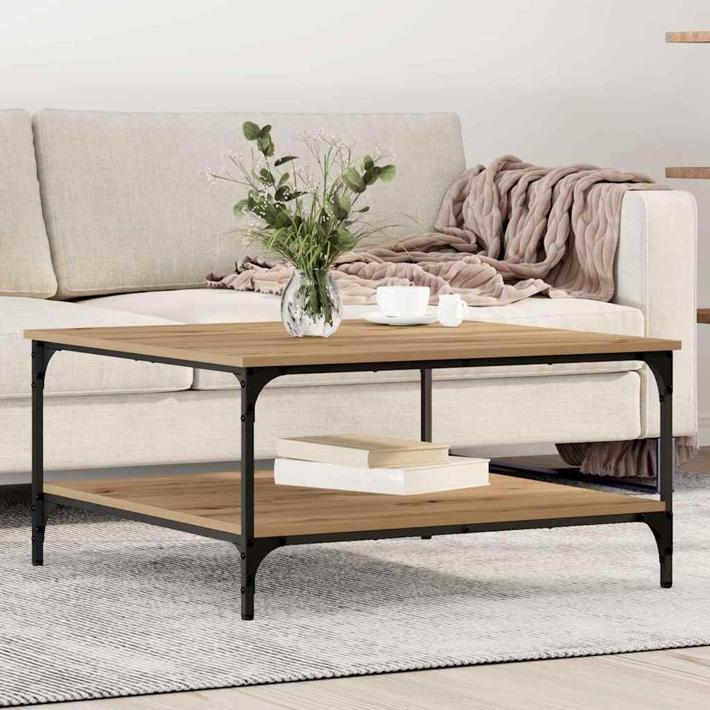 Sofabord artisan eg 80 x 80 x 40 cm Konstrueret træ