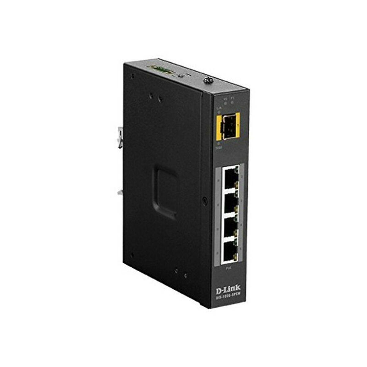 D-Link DIS-100G-5PSW netværksswitch, 5 porte, sort billede