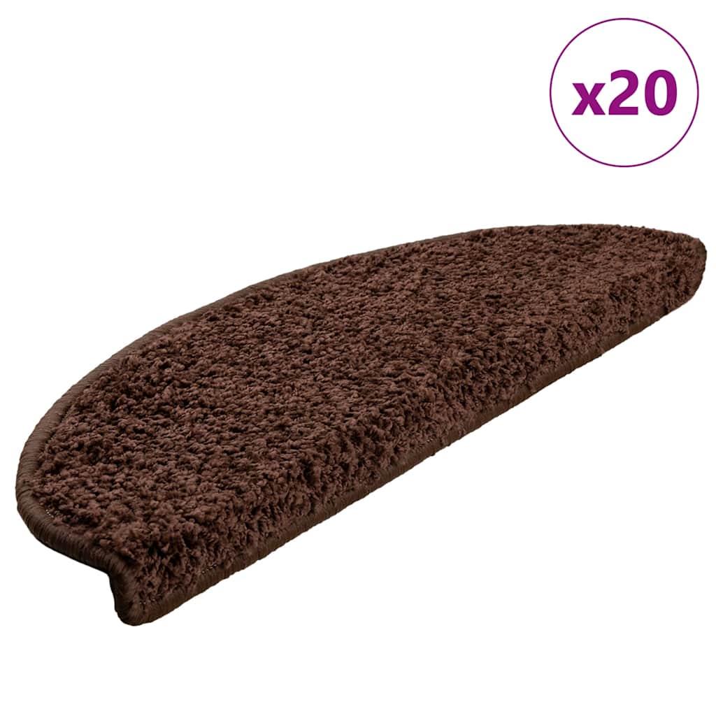 Trappemåtter 20 stk. 65x21x4 cm brune halvrund store billede