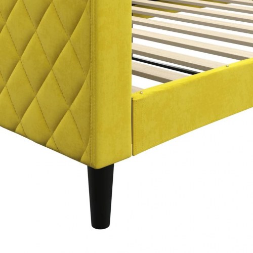 Daybed i velour 100 x 200 cm - gul