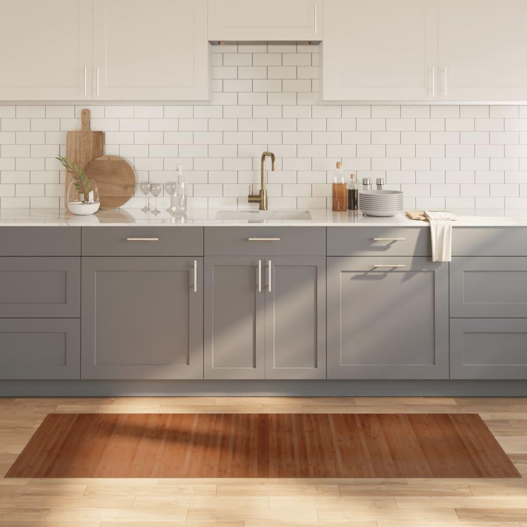 Gulvtæppe 70x200 cm rektangulær bambus brun