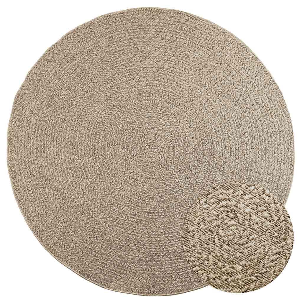 Gulvtæppe ZIZUR beige Ø 200 cm jute-look indendørs og udendørs