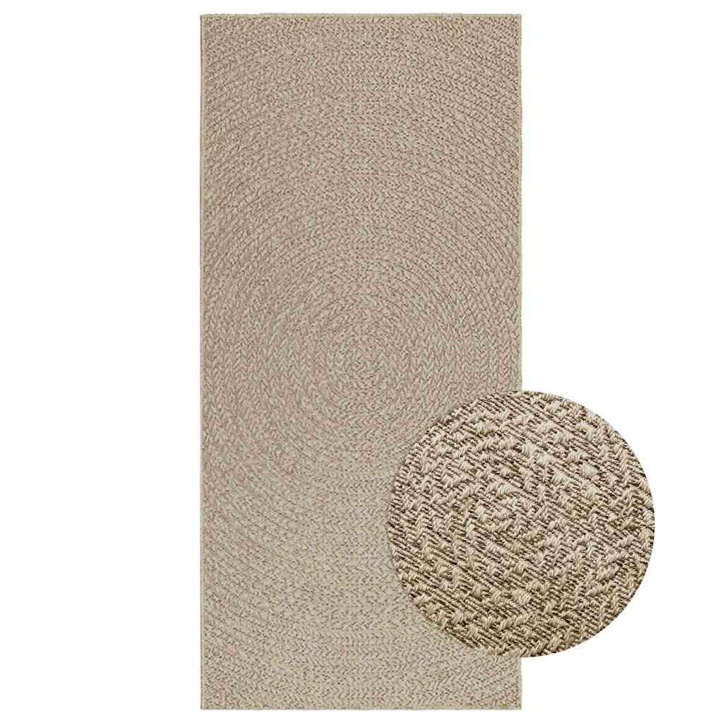 Gulvtæppe ZIZUR beige 100x200cm jute-look indendørs og udendørs