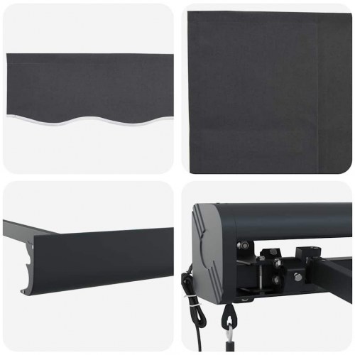 Utrækkelig Markise Antracit 300 x 250 cm Stof, metal