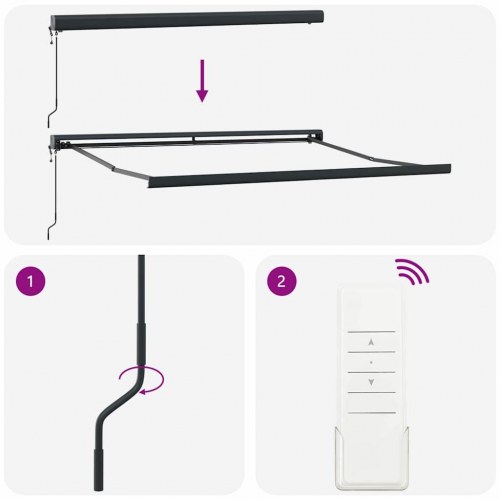 Utrækkelig Markise Antracit 300 x 250 cm Stof, metal