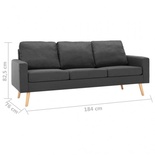 3-personers sofa stof mørkegrå