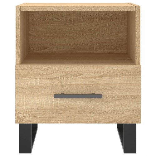 Sengebord 40×35×47,5 cm i konstrueret træ - sonoma-eg med metalfødder