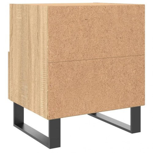 Sengebord 40×35×47,5 cm i konstrueret træ - sonoma-eg med metalfødder