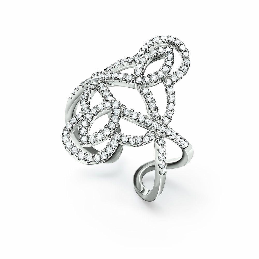 Dame-ring i rustfrit stål, sølvfarvet (str. 12)