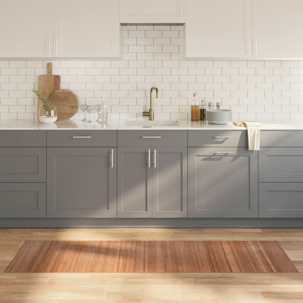 Gulvtæppe 60x200 cm rektangulær bambus naturfarvet