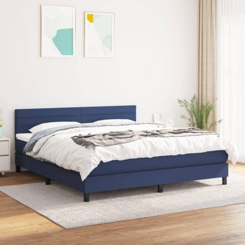 Kontinentalseng med madras 180×200 cm - blå stof