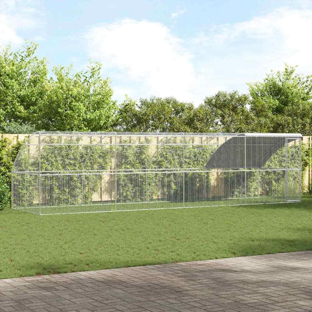 Hønsebur Sølv 800 x 200 x 198.5 cm Galvaniseret stål