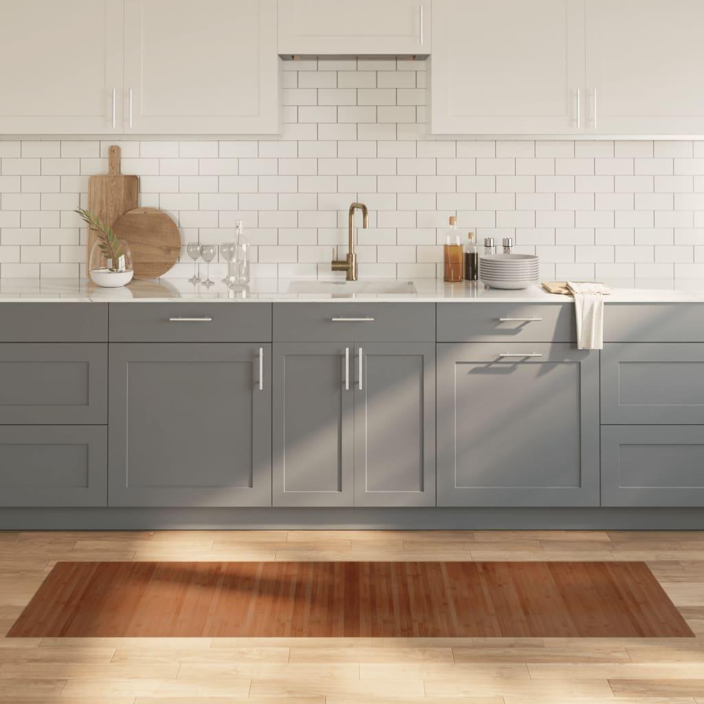 Gulvtæppe 60x200 cm rektangulær bambus brun