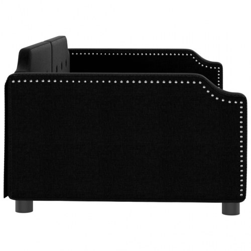 Daybed 100 × 200 cm i stof - sort sovesofa med lamelbunde