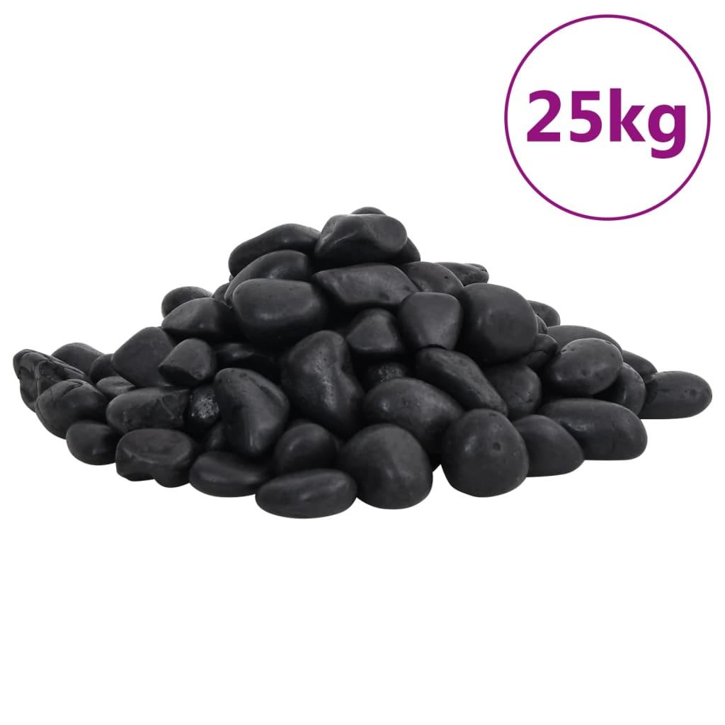 Polerede småsten 25 kg 2-5 cm sort