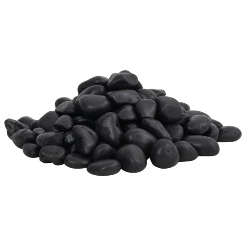 Polerede småsten 25 kg - 2-5 cm, sort til akvarie og dekoration