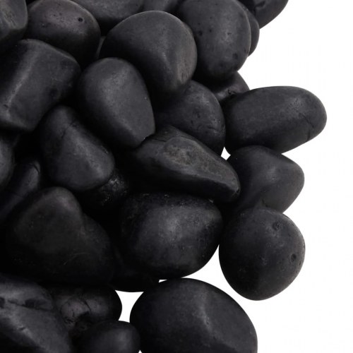 Polerede småsten 25 kg - 2-5 cm, sort til akvarie og dekoration