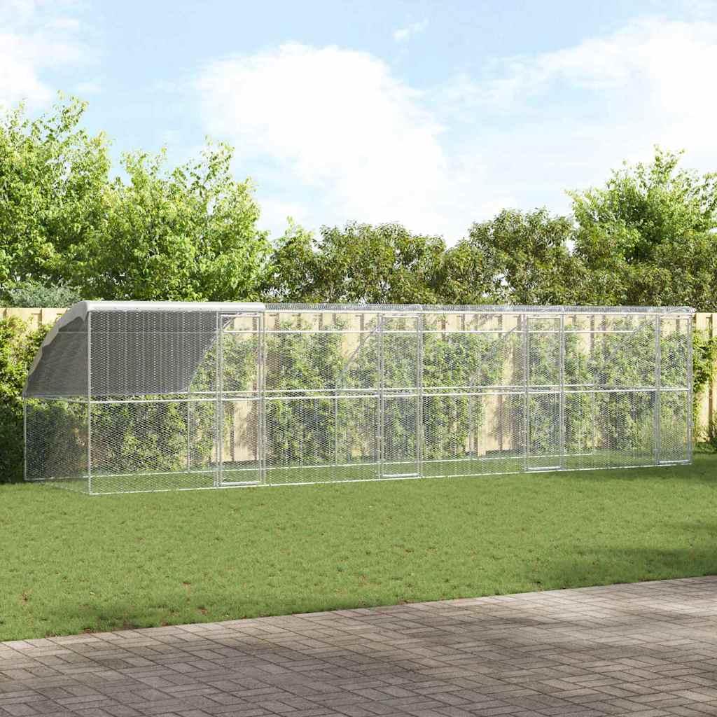 Hønsebur Sølv 800 x 200 x 198.5 cm Galvaniseret stål